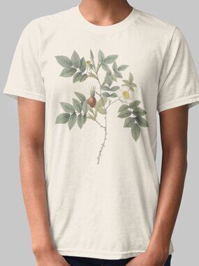 Rose Vintage Floral Print Short Sleeve Graphic Tee T-shirt S-XXL